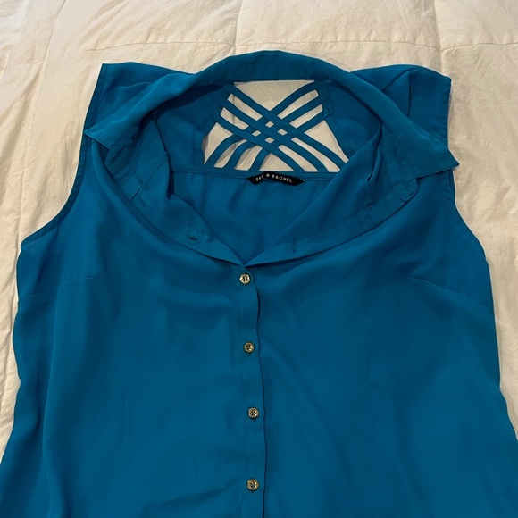 Zac & Rachel turquoise sleeveless top size XL - Picture 3 of 4